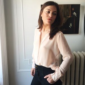 Olive & Oak pink chiffon blouse.